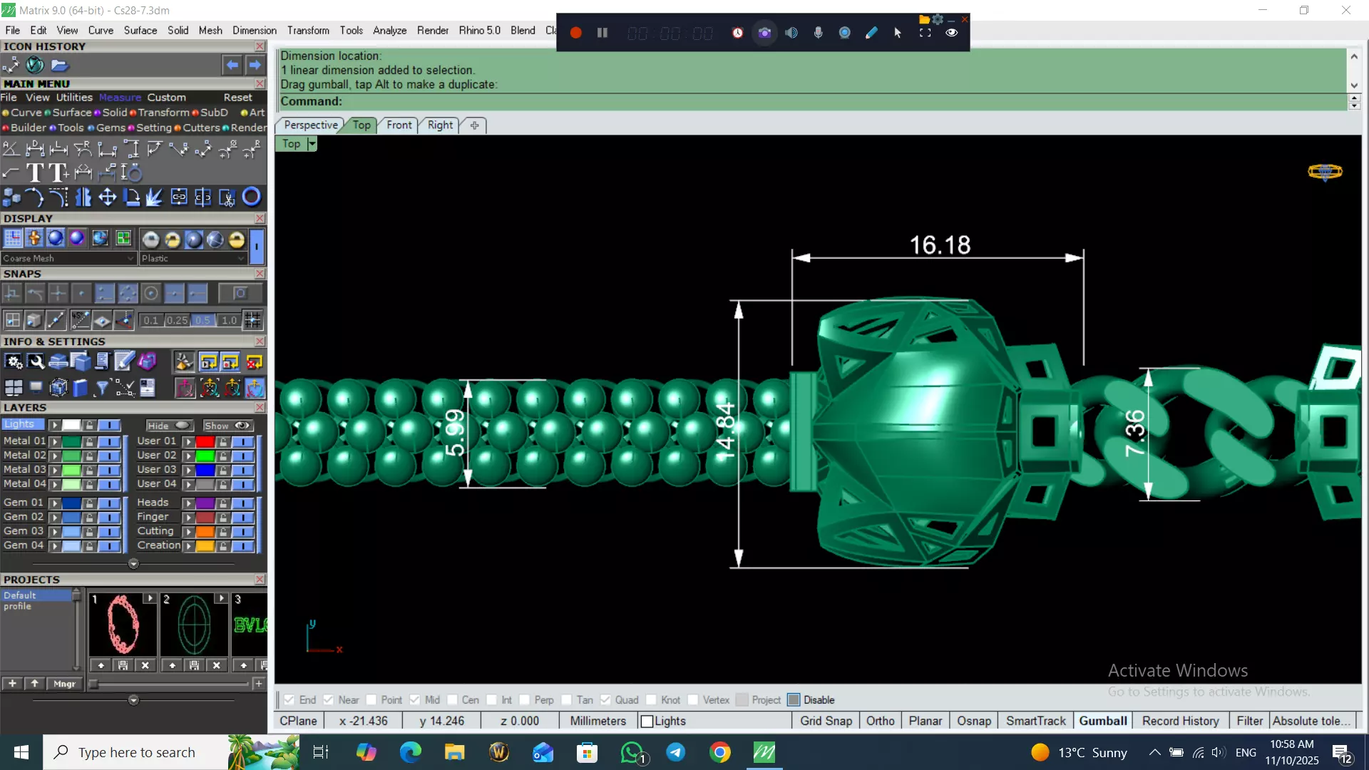 Light Weight Panter Bracelet 8 gr 3D print model_13