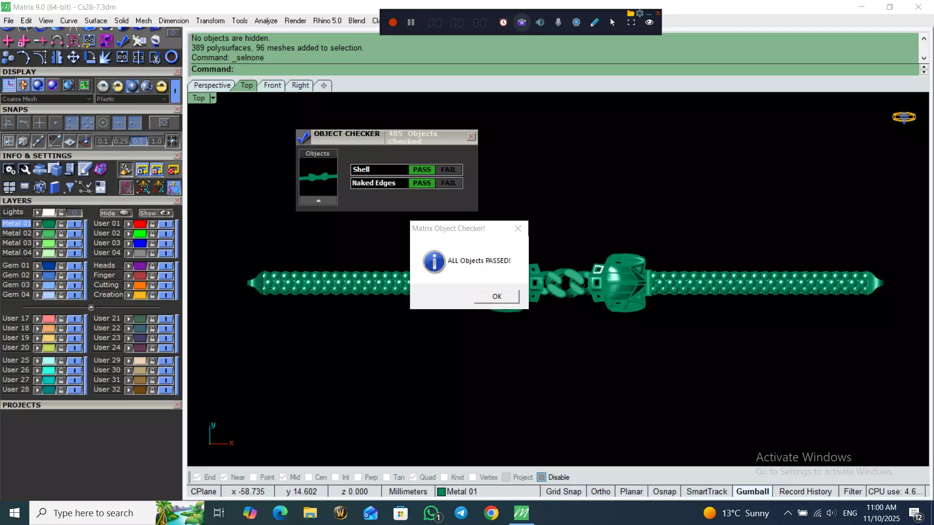 Light Weight Panter Bracelet 8 gr 3D print model_19