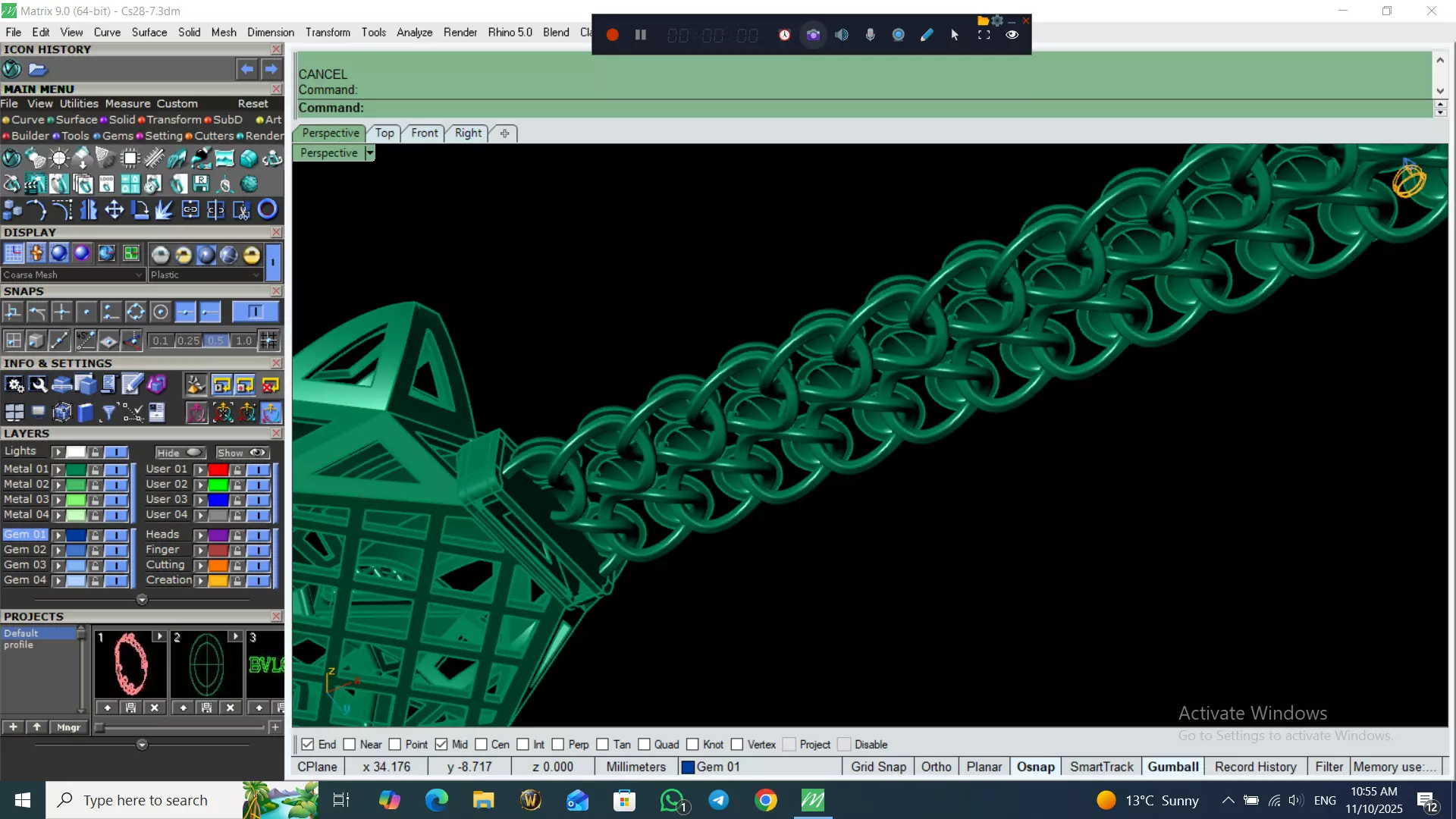 Light Weight Panter Bracelet 8 gr 3D print model_11