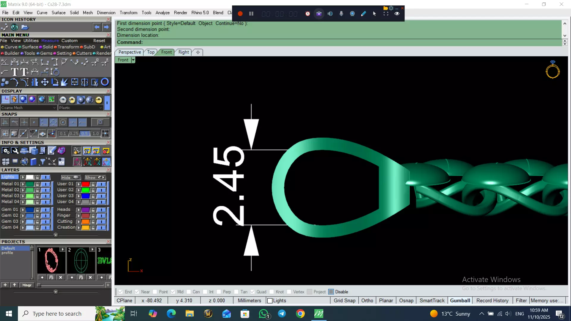 Light Weight Panter Bracelet 8 gr 3D print model_16