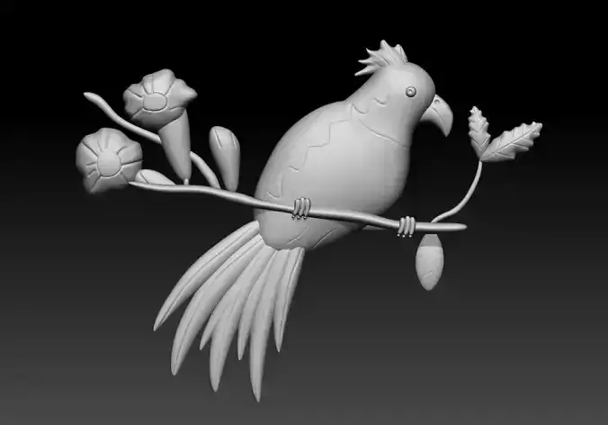 Bird Relief Pendant 3D Printable Model