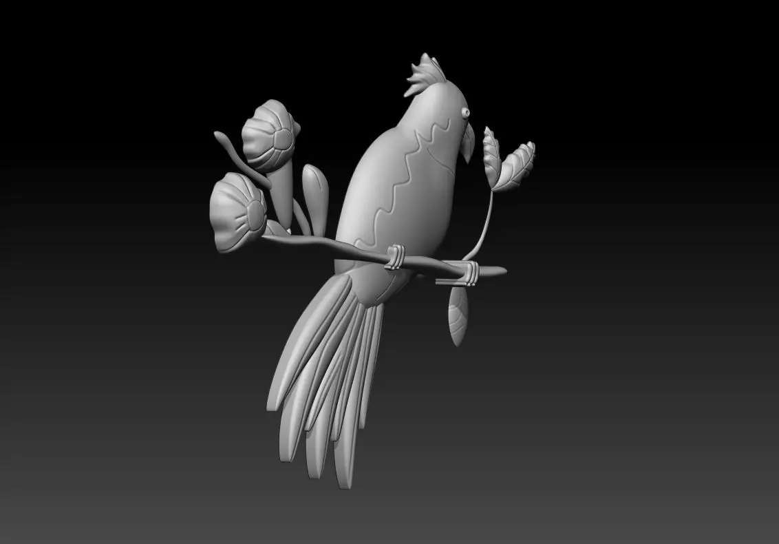 Bird Relief Pendant 3D Printable Model 3D print model_8