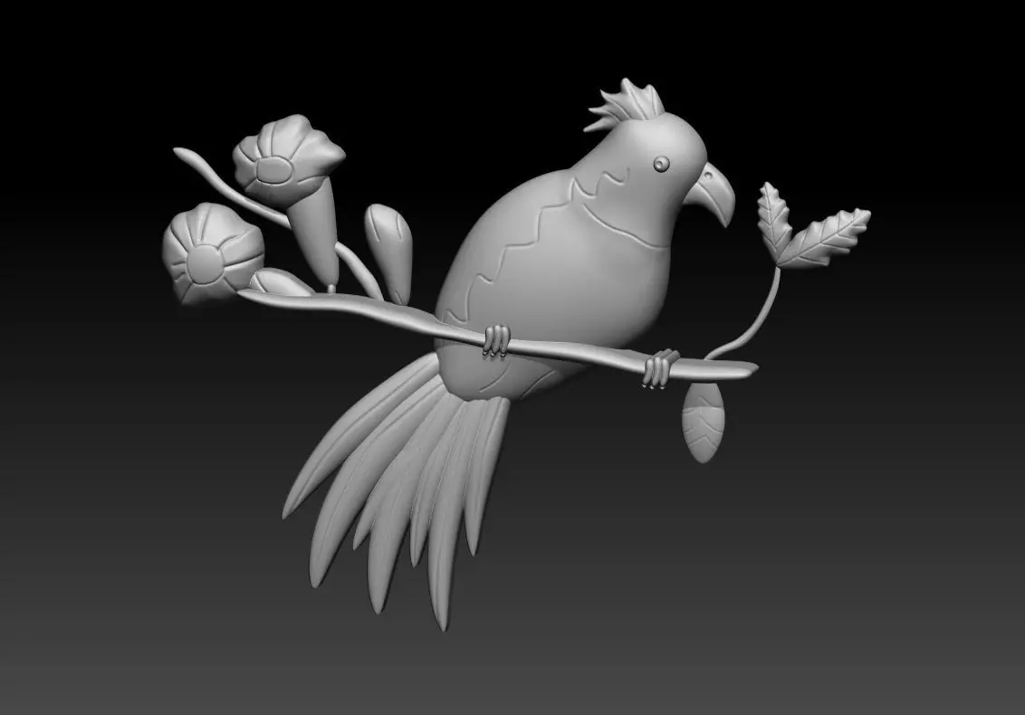 Bird Relief Pendant 3D Printable Model 3D print model_9