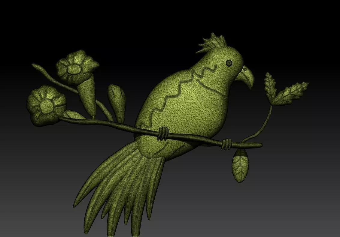 Bird Relief Pendant 3D Printable Model 3D print model_11