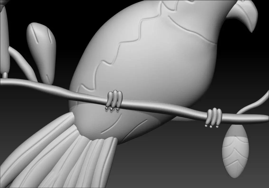 Bird Relief Pendant 3D Printable Model 3D print model_2