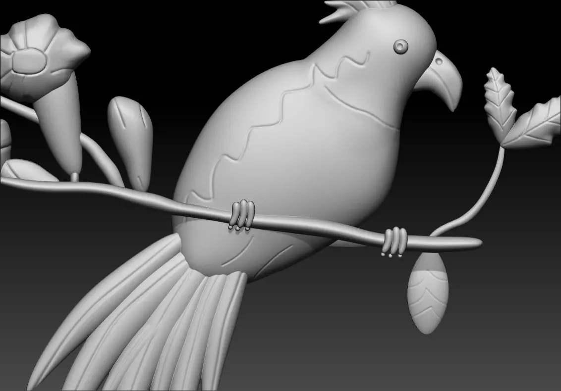 Bird Relief Pendant 3D Printable Model 3D print model_1