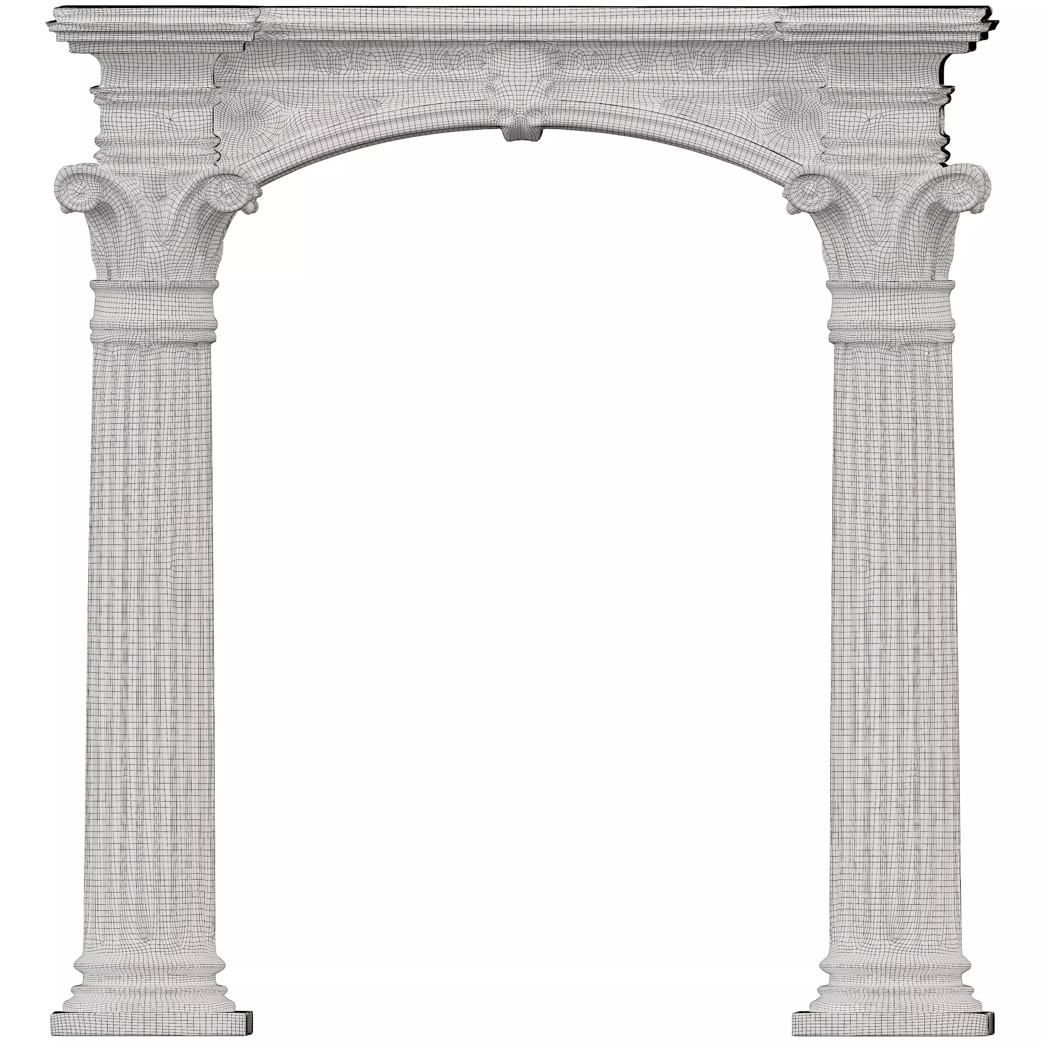 Classical Architectural Arc 04 - Corinthian Archway Low-poly 3D model_8
