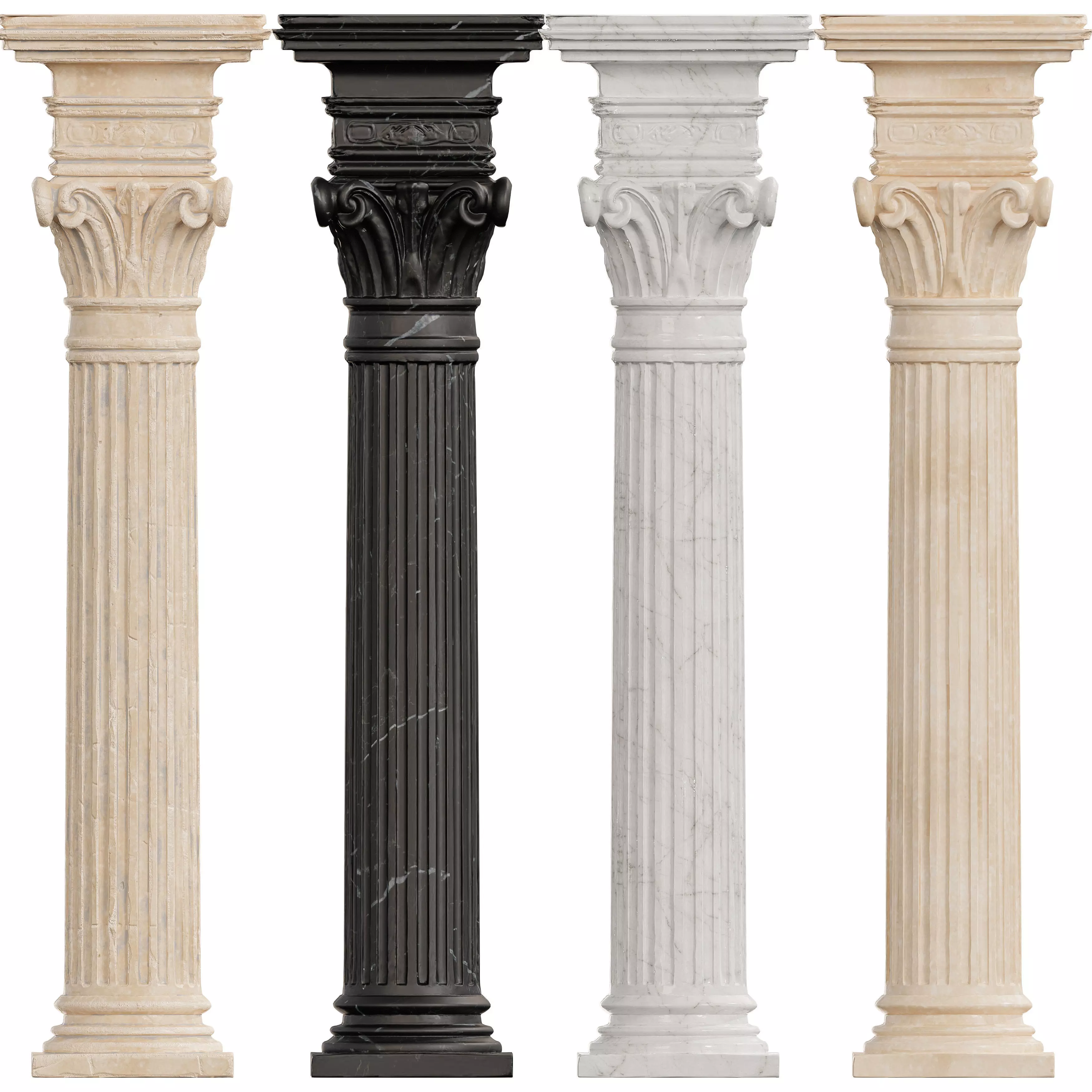 Classical Architectural Arc 04 - Corinthian Archway Low-poly 3D model_7