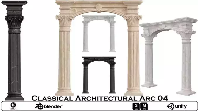 Classical Architectural Arc 04 - Corinthian Archway 