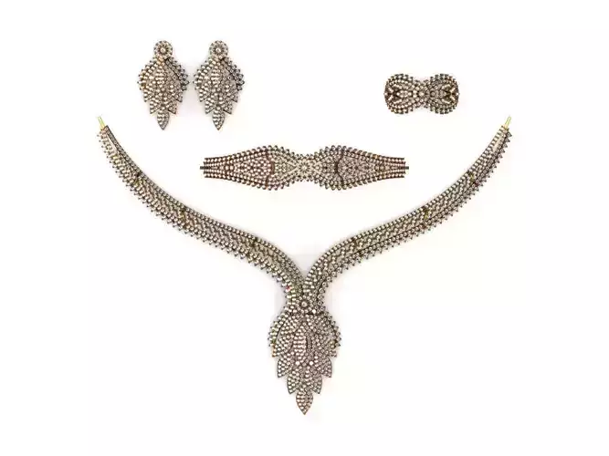 Special Design Gold Diamond Sets Necklace Bracelet Ring Earring