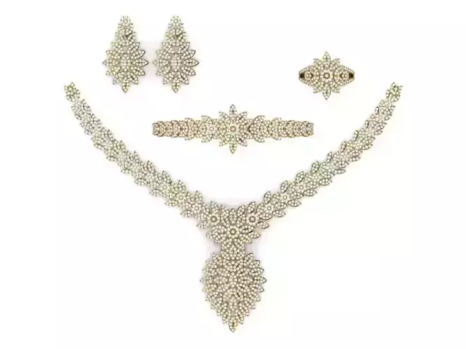 Special Design Gold Diamond Sets Necklace Bracelet Ring Earring