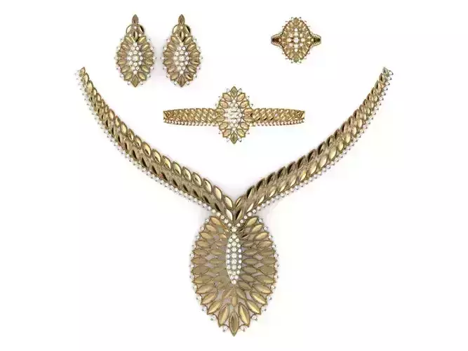Special Design Gold Diamond Sets Necklace Bracelet Ring Earring