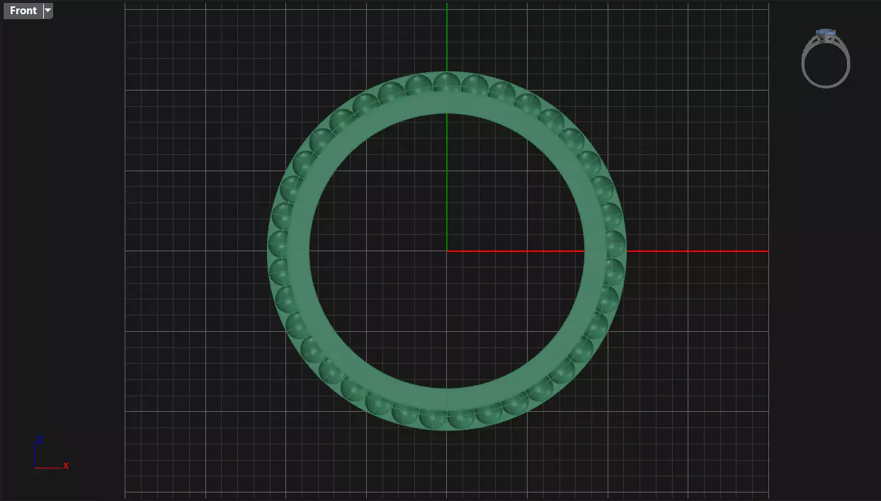 Channel Set Cushion Square eternity ring w bead N05 308CT EU54 3D print model_7