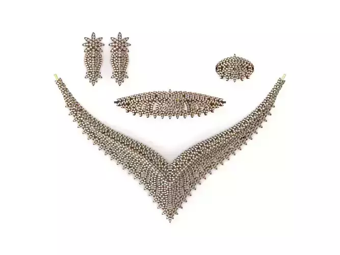 Special Design Gold Diamond Sets Necklace Bracelet Ring Earring