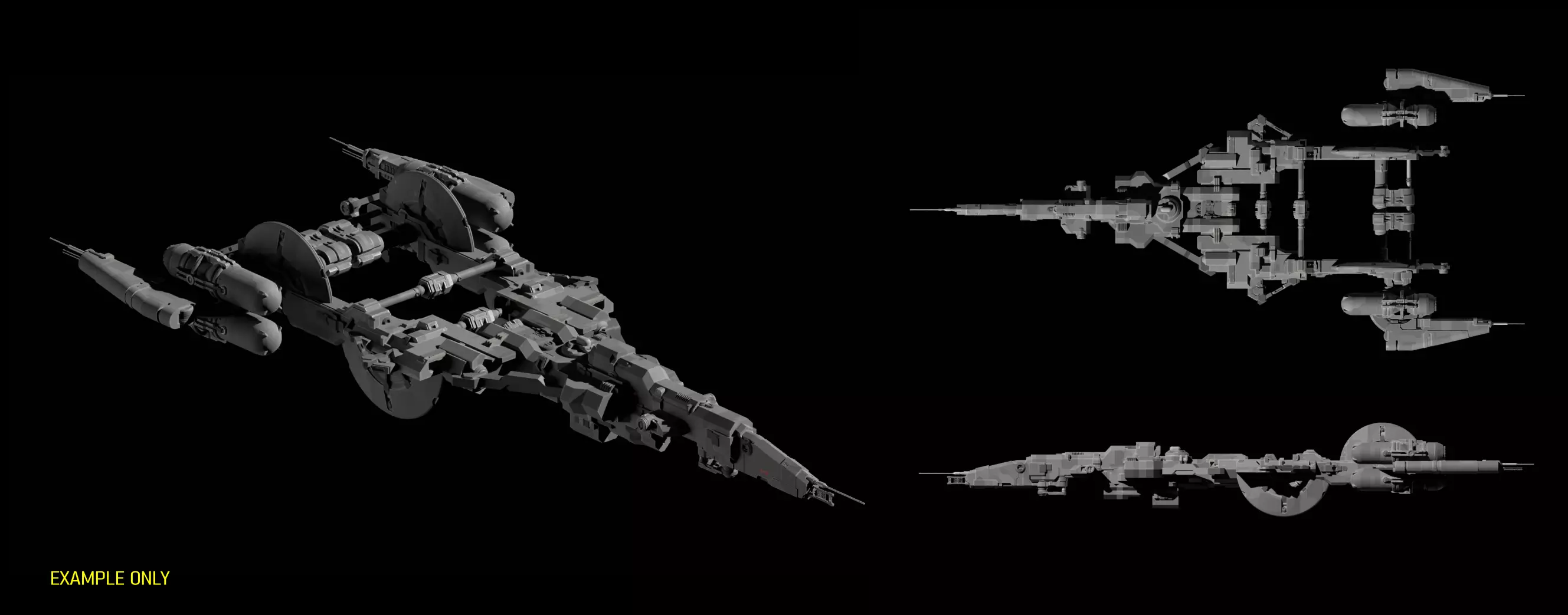 Spaceship Kitbash Pack Free 3D model_2