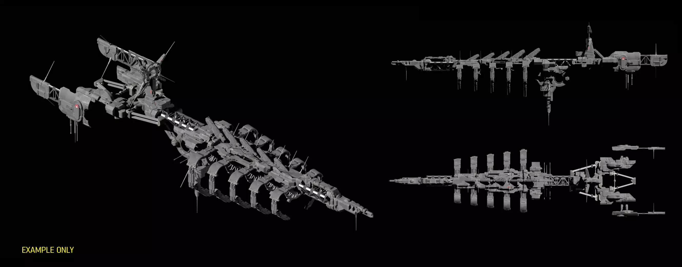 Spaceship Kitbash Pack Free 3D model_3