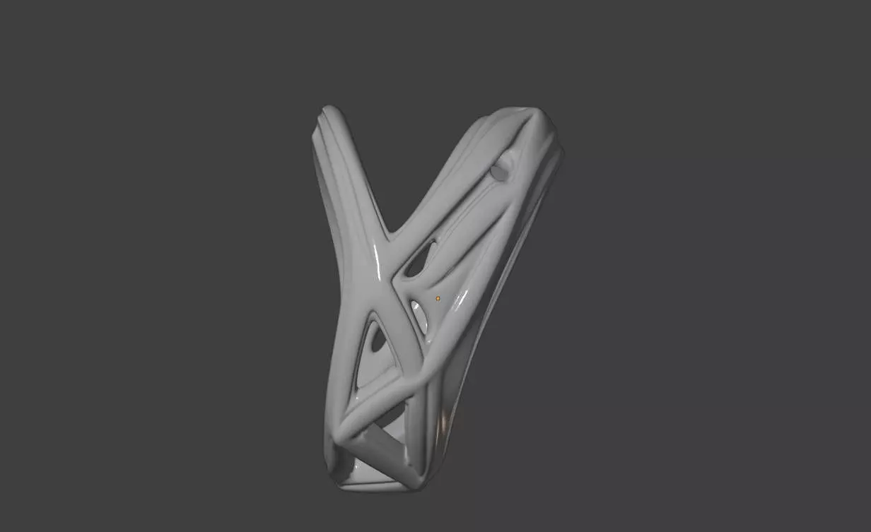 Geometric Hollow Two-Tone Ring 3D print model_7
