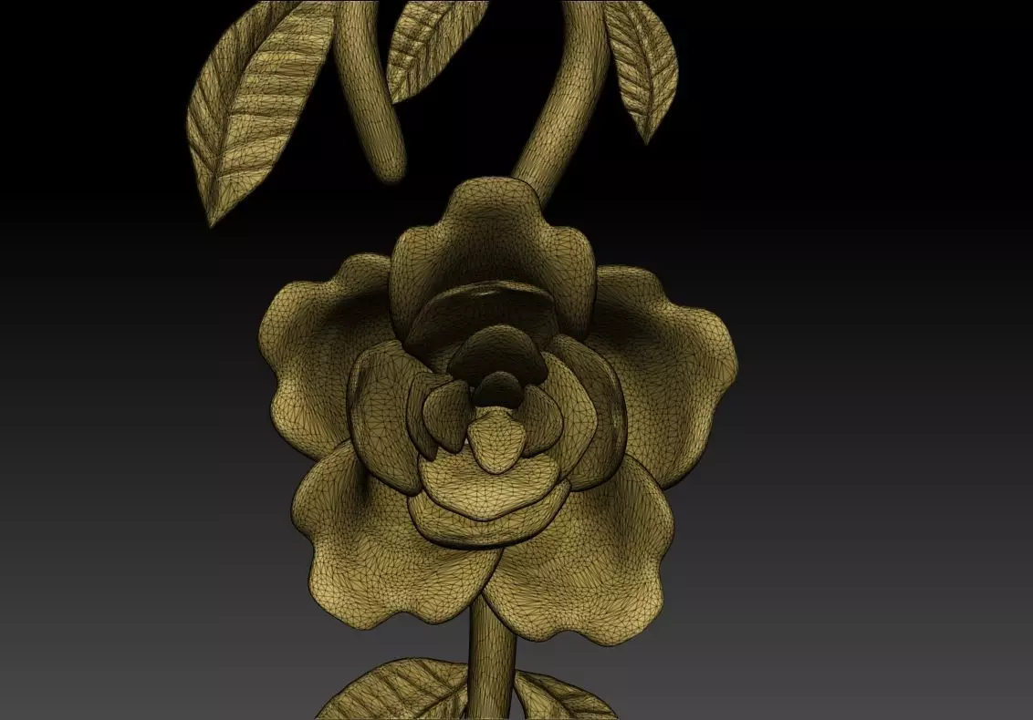 Rose with Leaves Pendant 3D Printable Model 3D print model_12