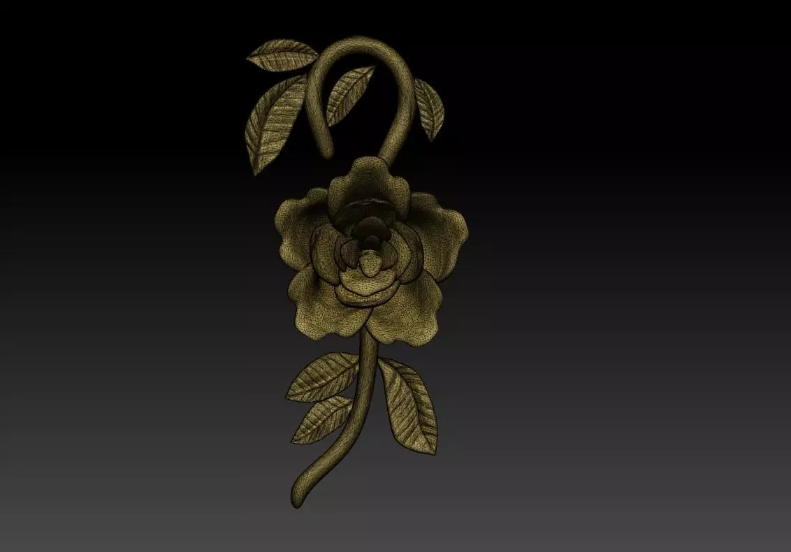 Rose with Leaves Pendant 3D Printable Model 3D print model_10