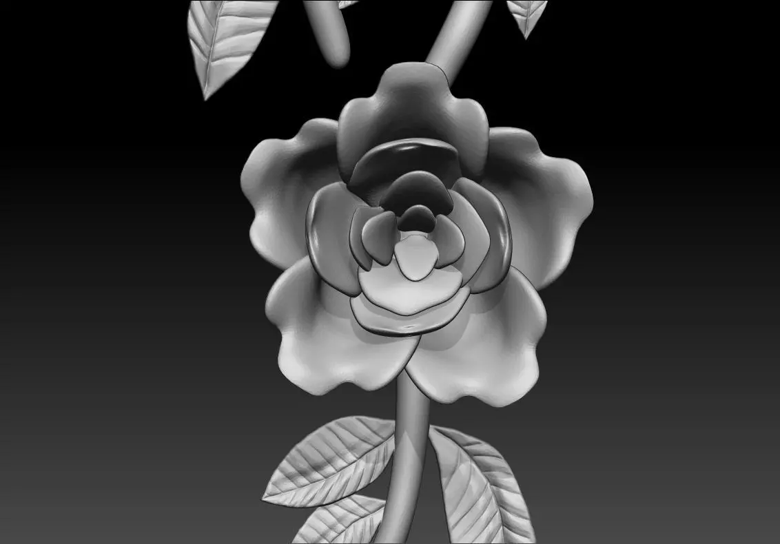 Rose with Leaves Pendant 3D Printable Model 3D print model_3