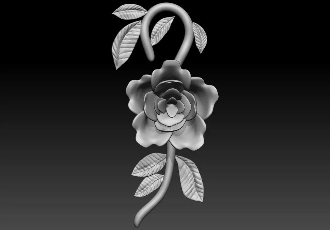 Rose with Leaves Pendant 3D Printable Model 3D print model_2