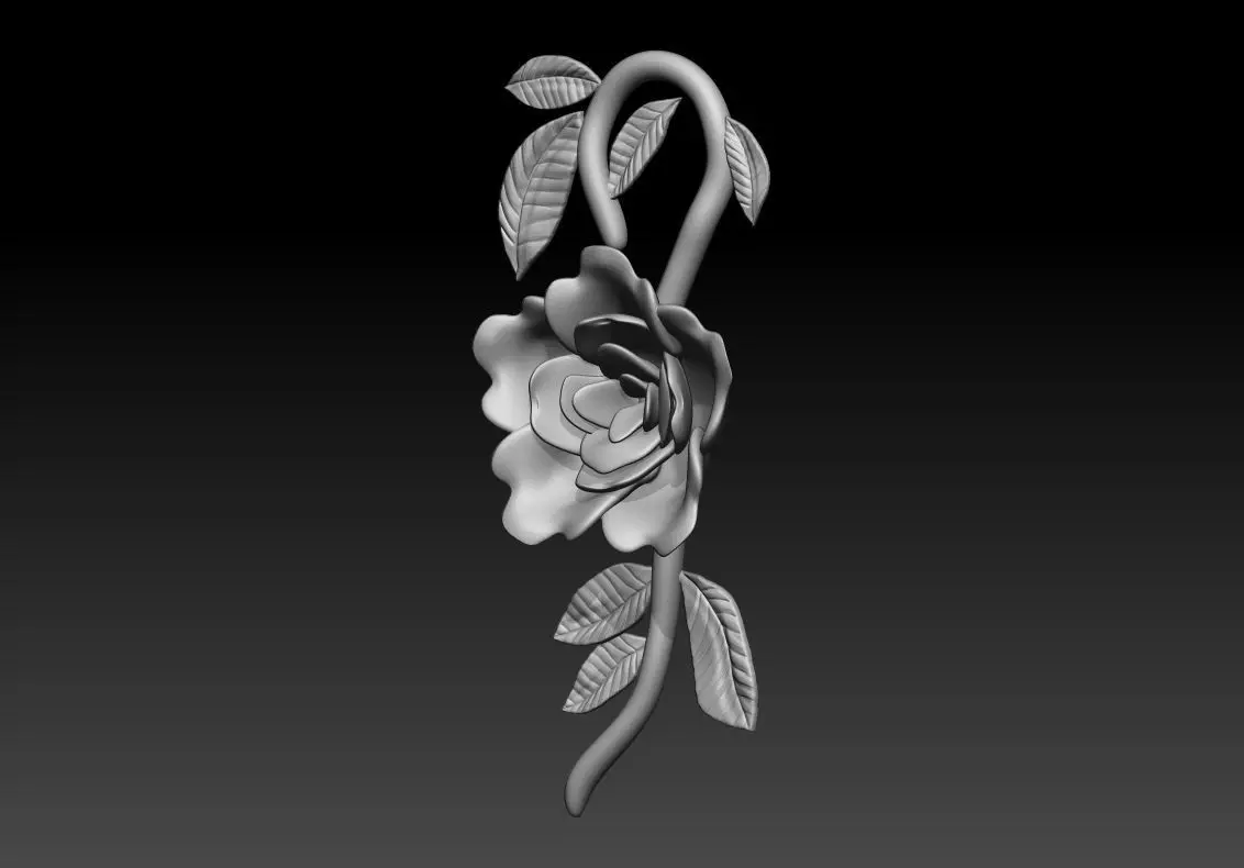 Rose with Leaves Pendant 3D Printable Model 3D print model_4