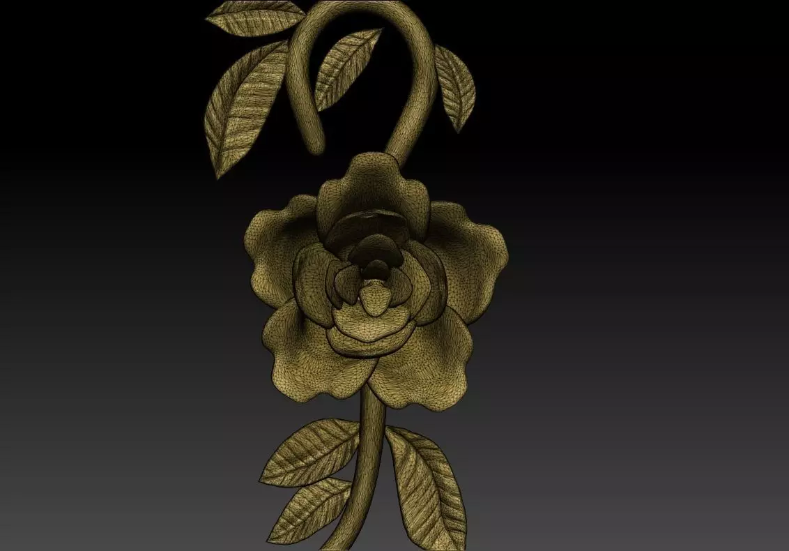 Rose with Leaves Pendant 3D Printable Model 3D print model_11