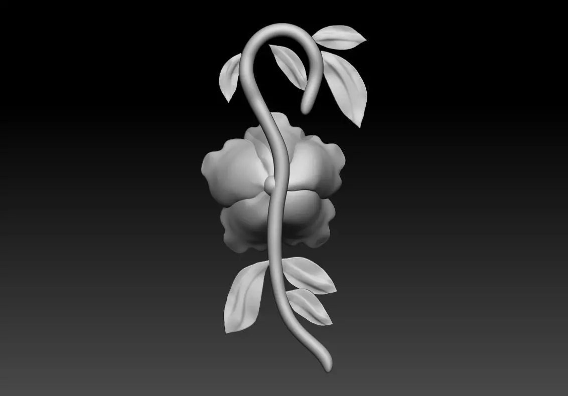 Rose with Leaves Pendant 3D Printable Model 3D print model_7