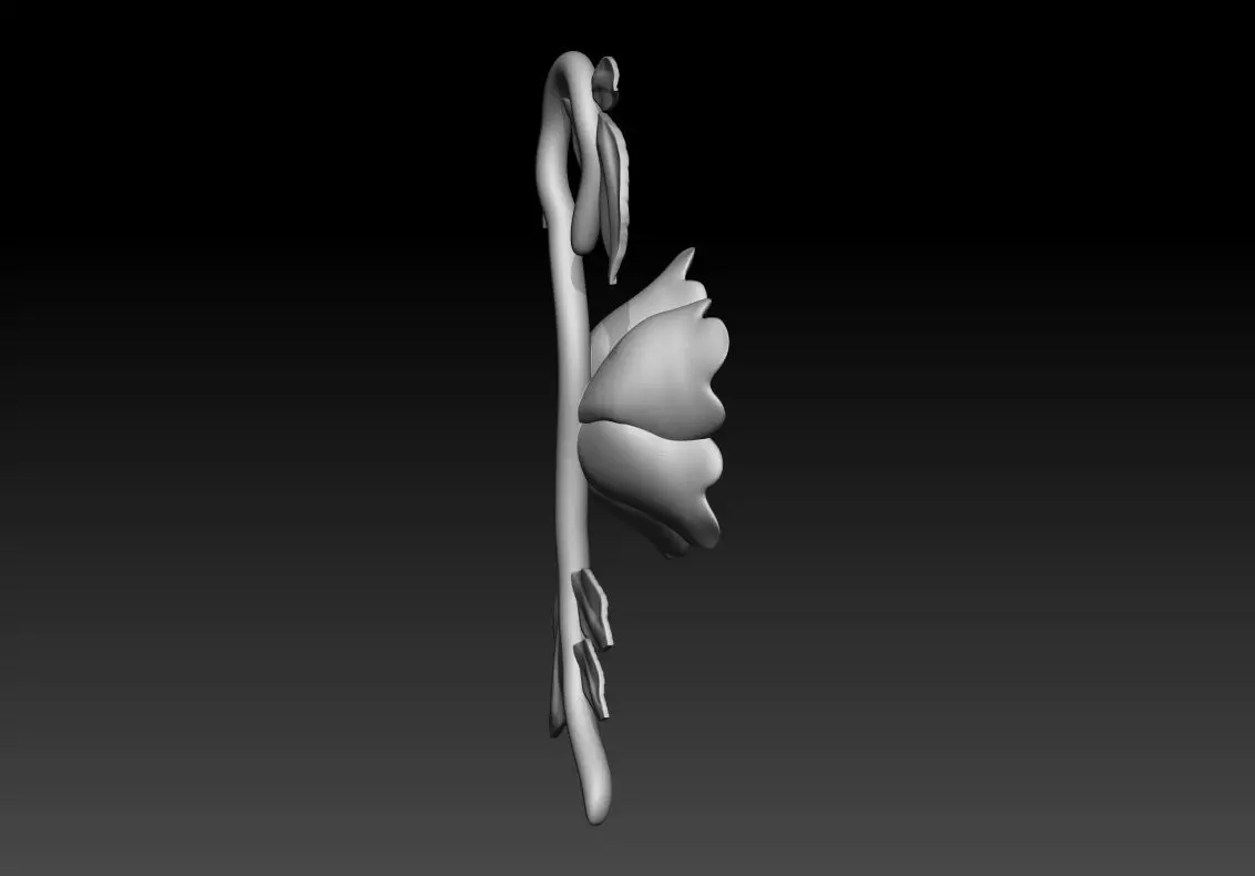 Rose with Leaves Pendant 3D Printable Model 3D print model_8