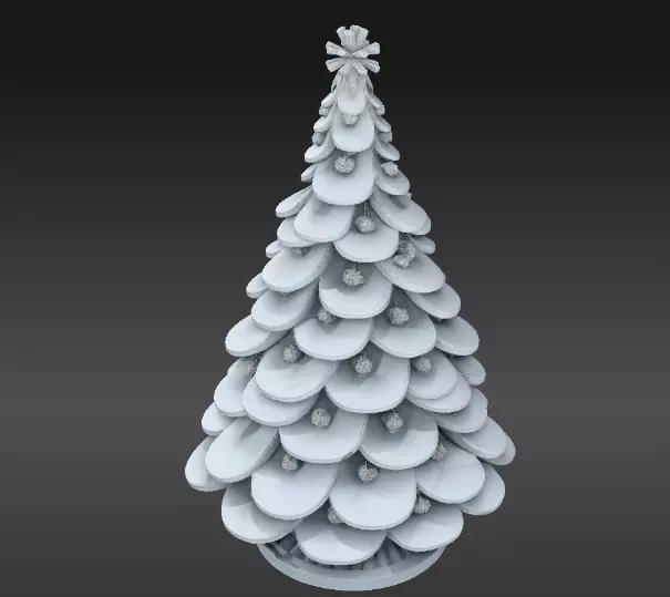 Modern Holiday Tree Sculpture 3D Model Minimal Christmas Decor Low-poly 3D model_2