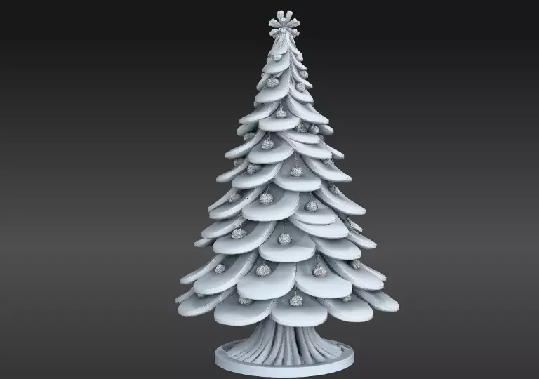 Modern Holiday Tree Sculpture 3D Model Minimal Christmas Decor Low-poly 3D model_3