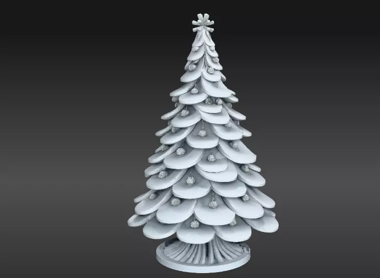 Modern Holiday Tree Sculpture 3D Model Minimal Christmas Decor Low-poly 3D model_5