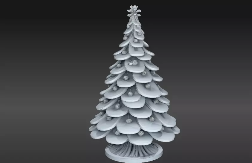 Modern Holiday Tree Sculpture 3D Model Minimal Christmas Decor Low-poly 3D model_4
