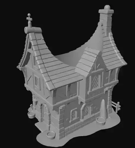 Medieval House Pen Holder