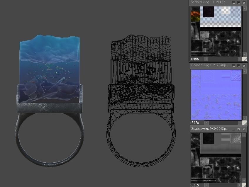 Seabed ring1 Low-poly 3D model_9