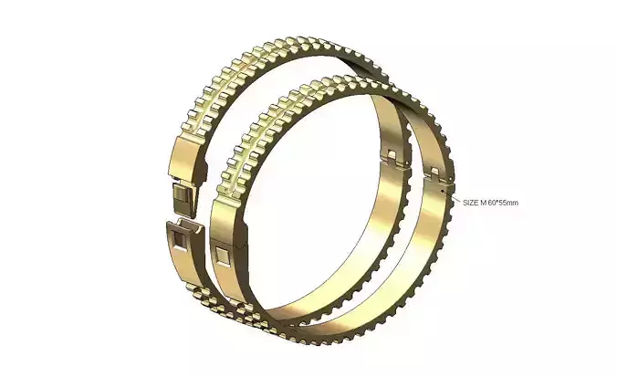 Carved and grooved pattern flexture clasp bracelet