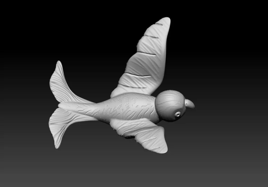 Flying Bird Pendant 3D Printable Model 3D print model_0