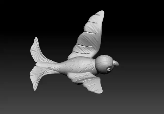 Flying Bird Pendant 3D Printable Model