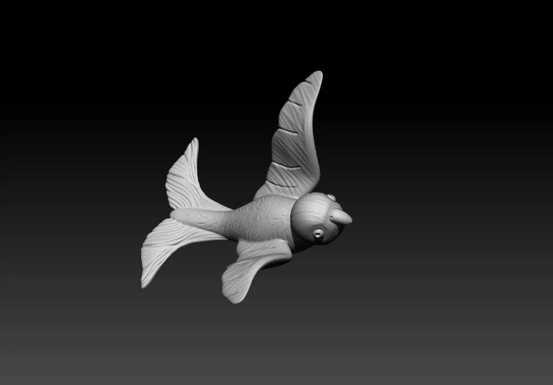 Flying Bird Pendant 3D Printable Model 3D print model_5