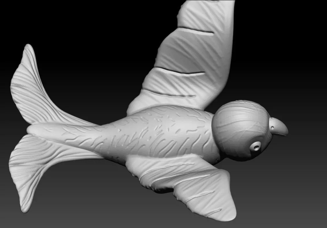 Flying Bird Pendant 3D Printable Model 3D print model_4