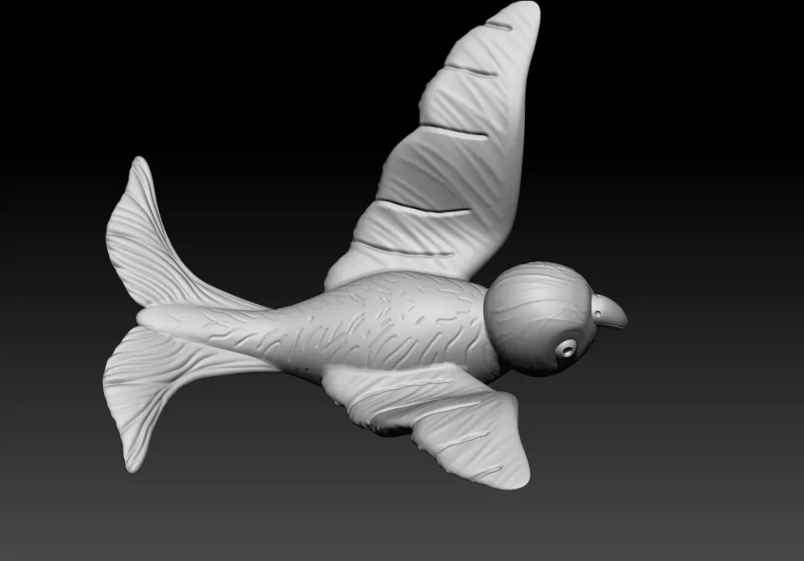 Flying Bird Pendant 3D Printable Model 3D print model_3