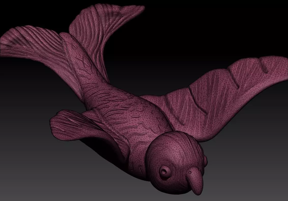 Flying Bird Pendant 3D Printable Model 3D print model_13