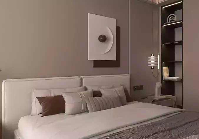 Bedroom interior 12 3D model 3
