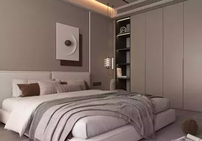 Bedroom interior 12 3D model 2