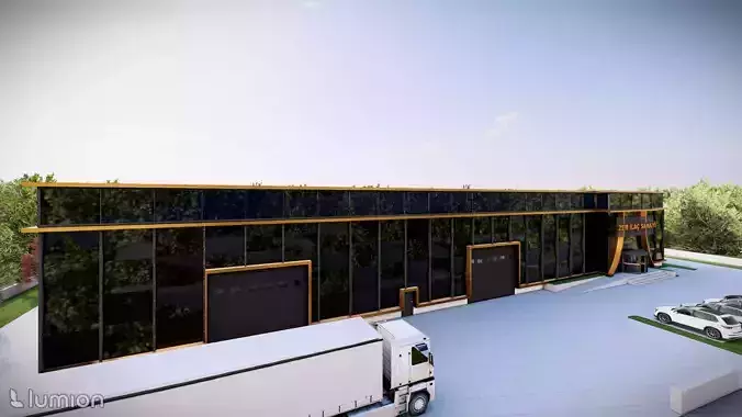 Modern Factory Exterior  Industrial Building 3D Model 3D model 3