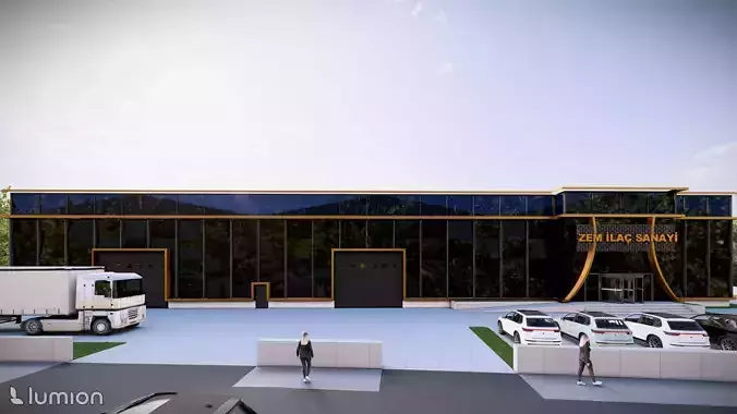 Modern Factory Exterior  Industrial Building 3D Model 3D model 2