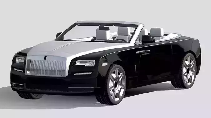 High Poly 3D-Car inspired by Rolls Royce Dawn
