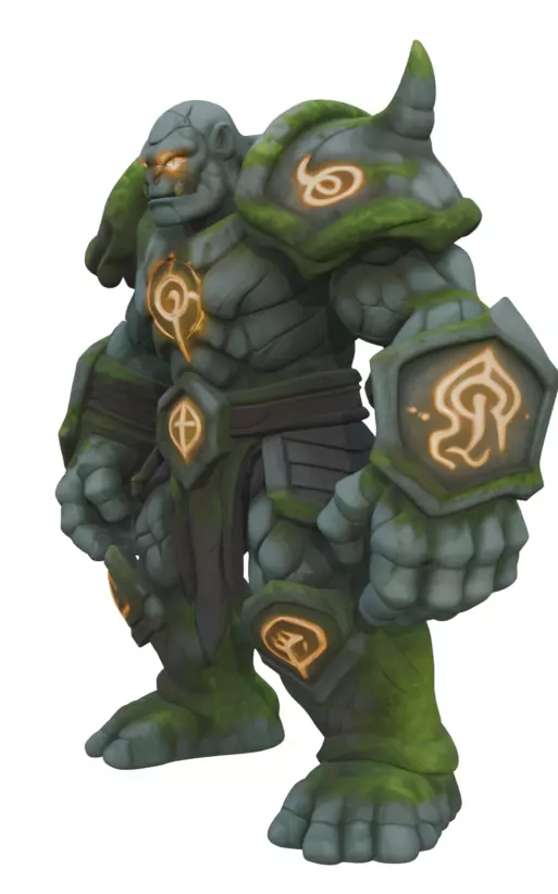 Ancient Stone Golem 3D model_1
