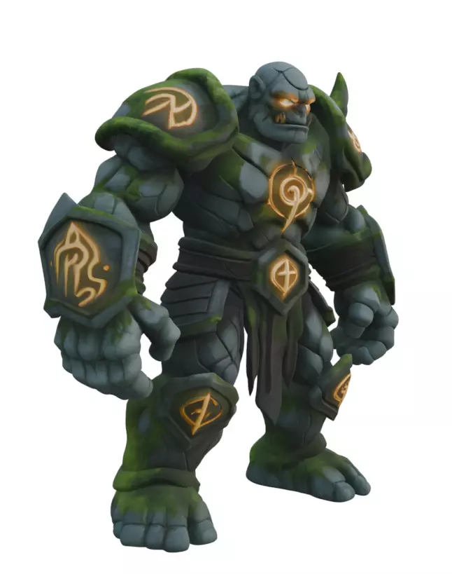 Ancient Stone Golem 3D model_4