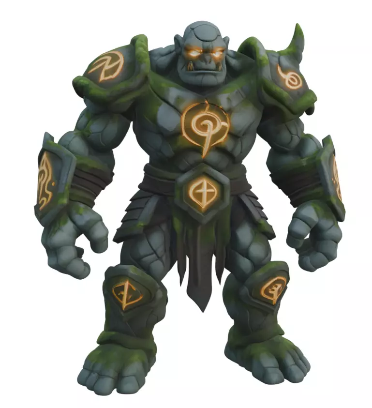 Ancient Stone Golem 3D model_0